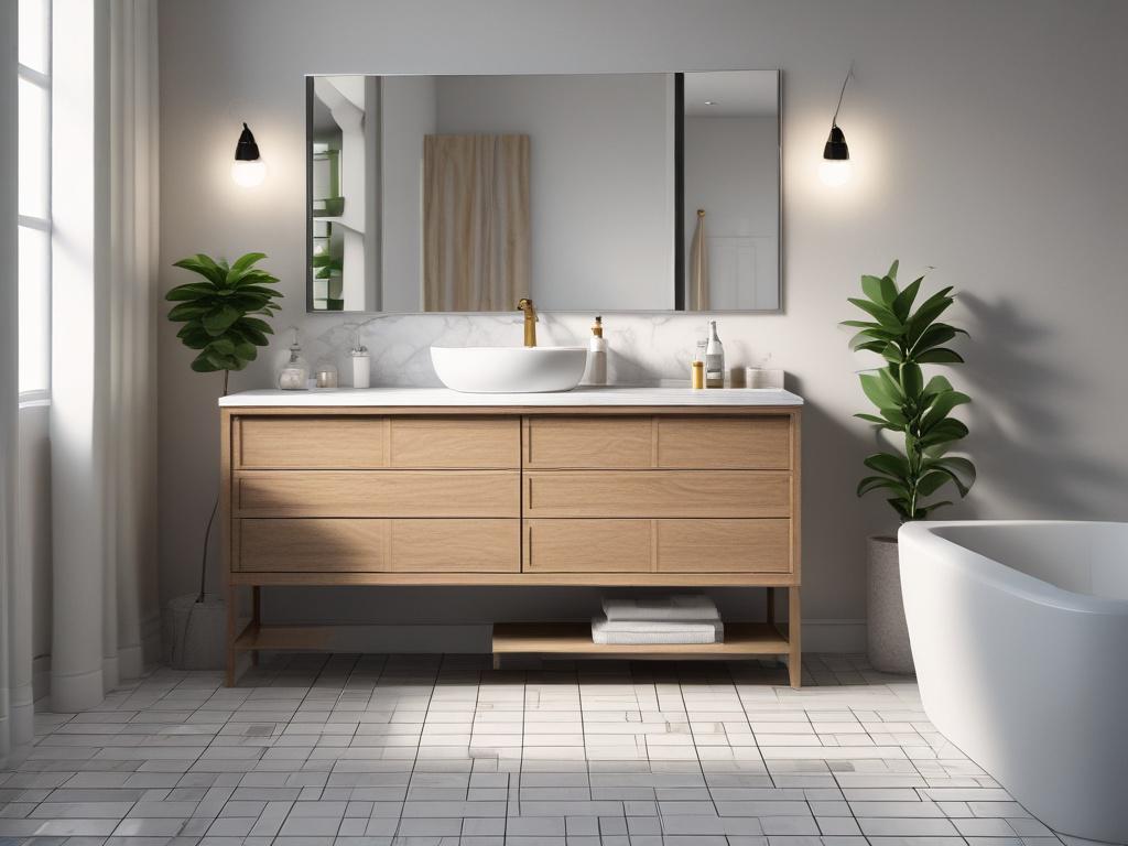 **AI Image Generation Prompt:**

Create a realistic high-resolution photo showcasing a serene and inviting bathroom vanity scene that embodies the essence of the blog title: "Top 5 Skincare Routines for Glowing Skin." The composition should be minimalistic with clean lines, featuring a single subject – a beautiful, elegantly designed glass skincare bottle or jar with a sleek, modern aesthetic. The bottle should be filled with a lightweight serum or moisturizer that has a slight shimmer to reflect its glowin