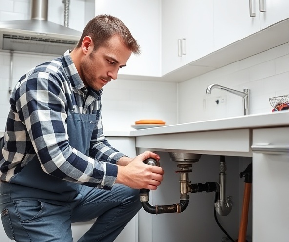 Professional plumber at work