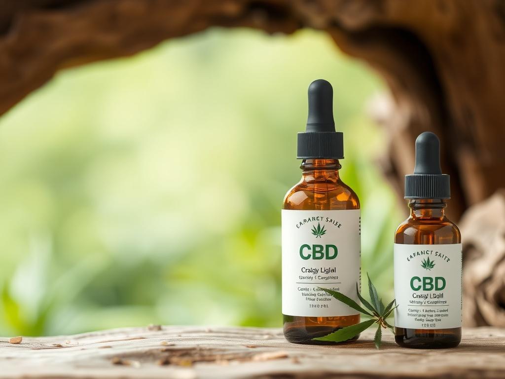 A serene high resolution of a bottle of CBD oil