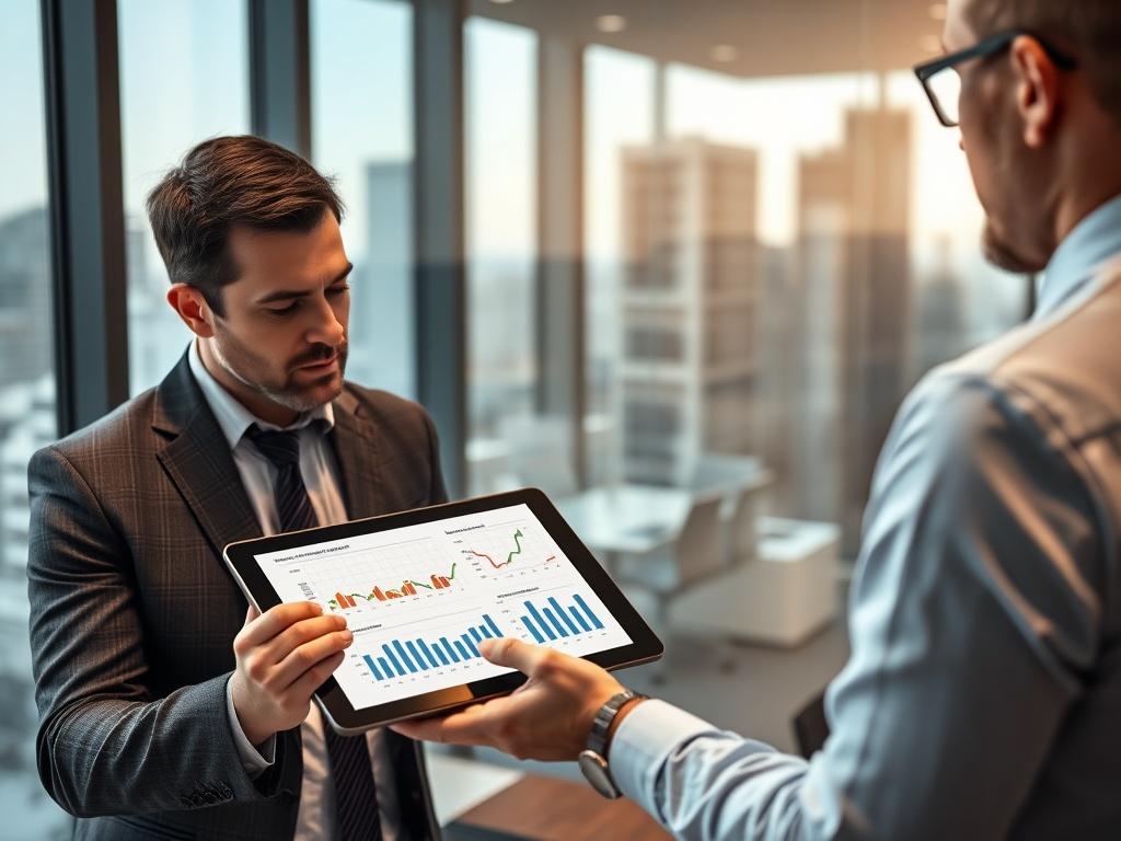 A close up shot of a real estate investment consultant