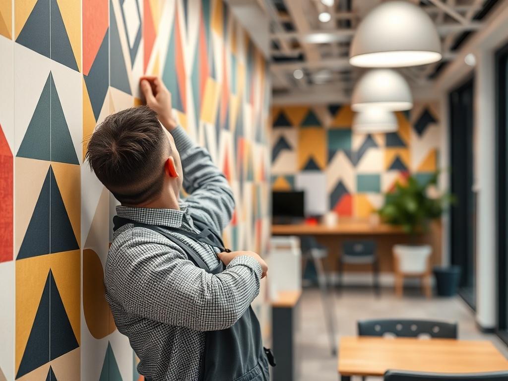 A close up shot of a commercial space featuring modern