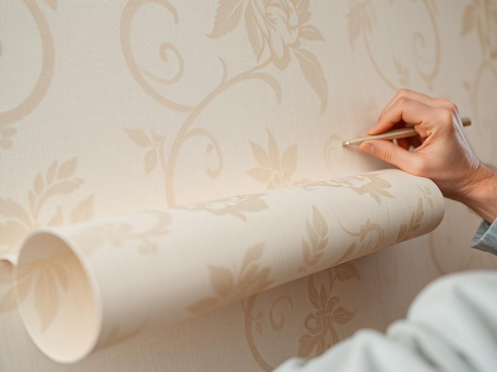 A close up shot of an elegant, intricately patterned wallpaper