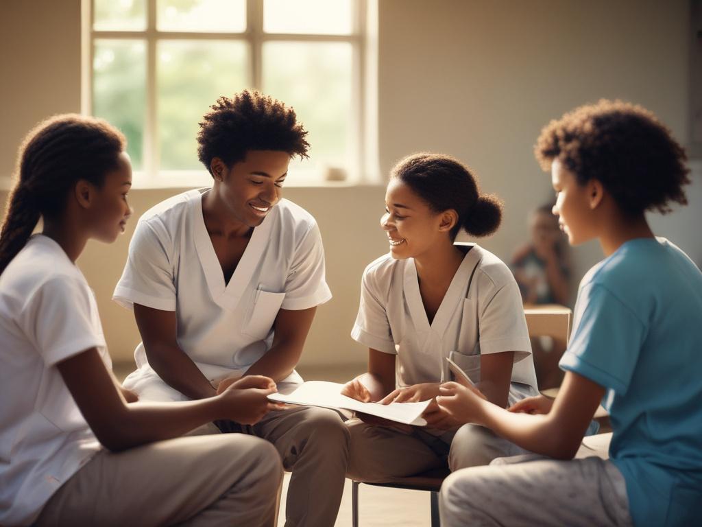 A realistic high resolution of a young health worker engaging