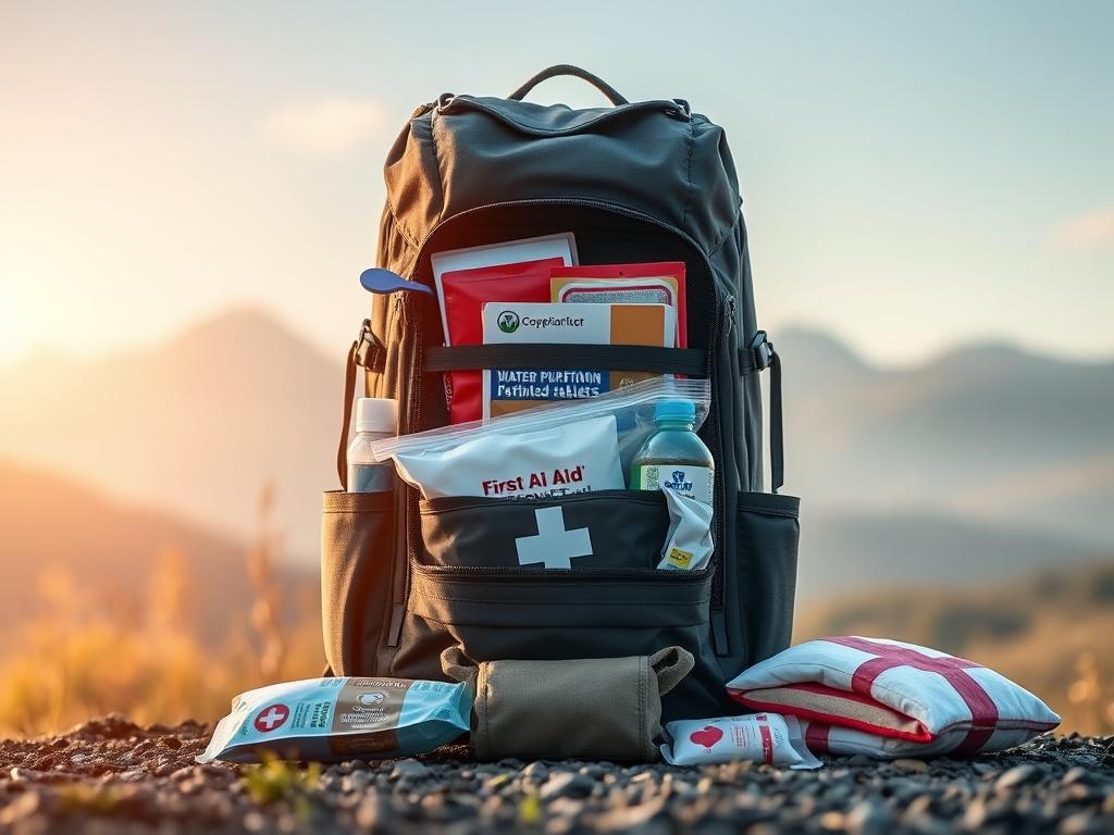 A high resolution image of an Emergency Supply Kit, featuring