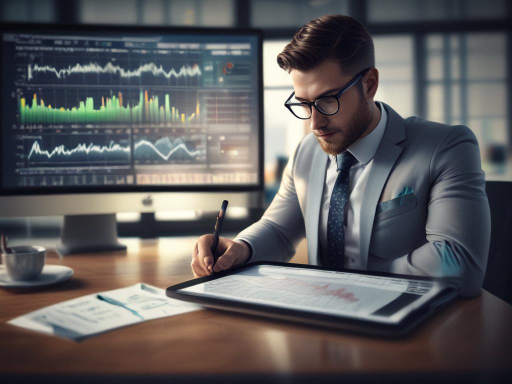 A close up shot of a person reviewing their investment
