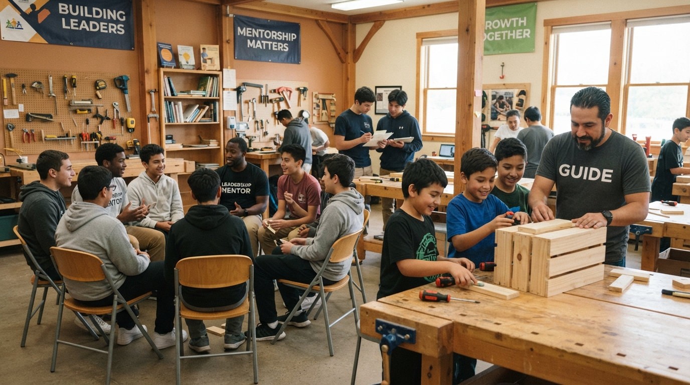 Boys in mentorship and leadership program