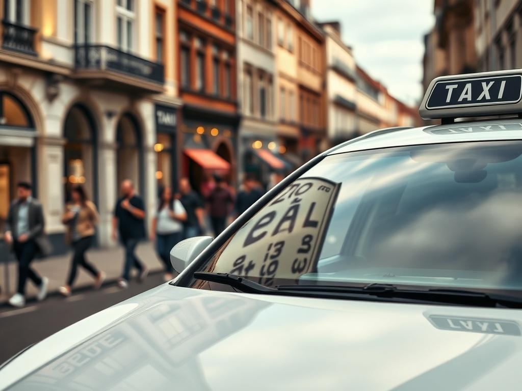 A hyper realistic close up shot of a modern taxi
