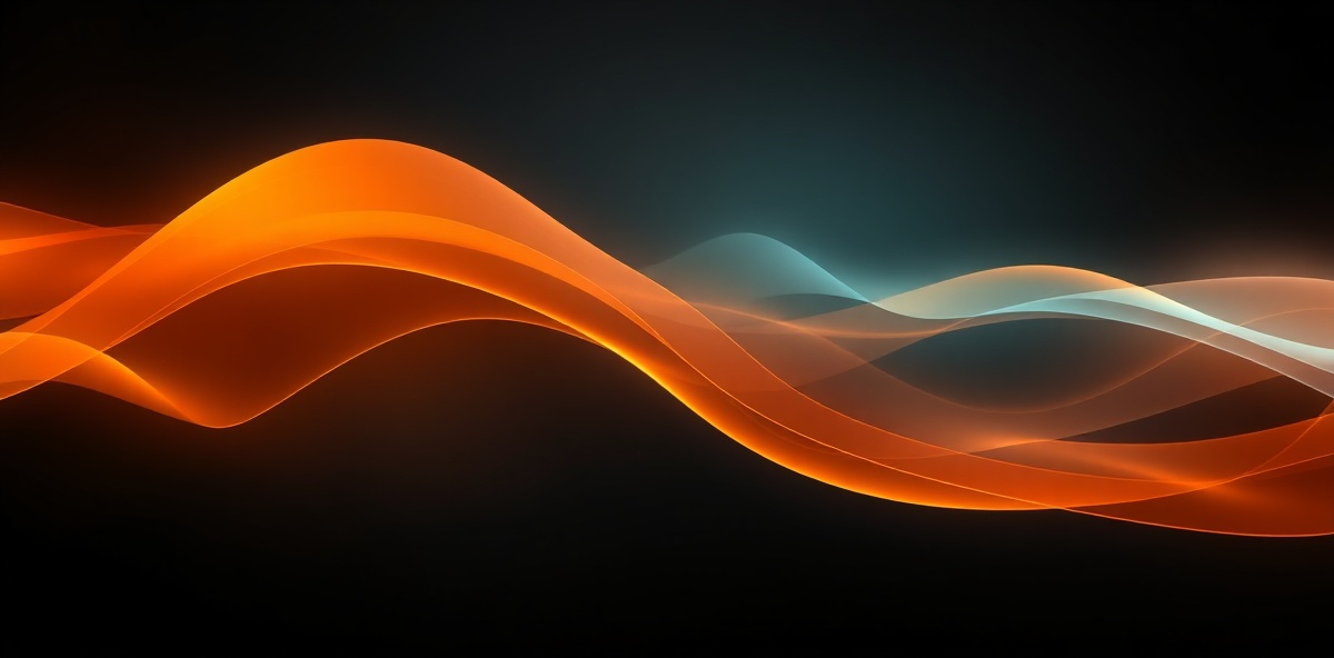 Abstract waveform visualization suggesting sound and motion