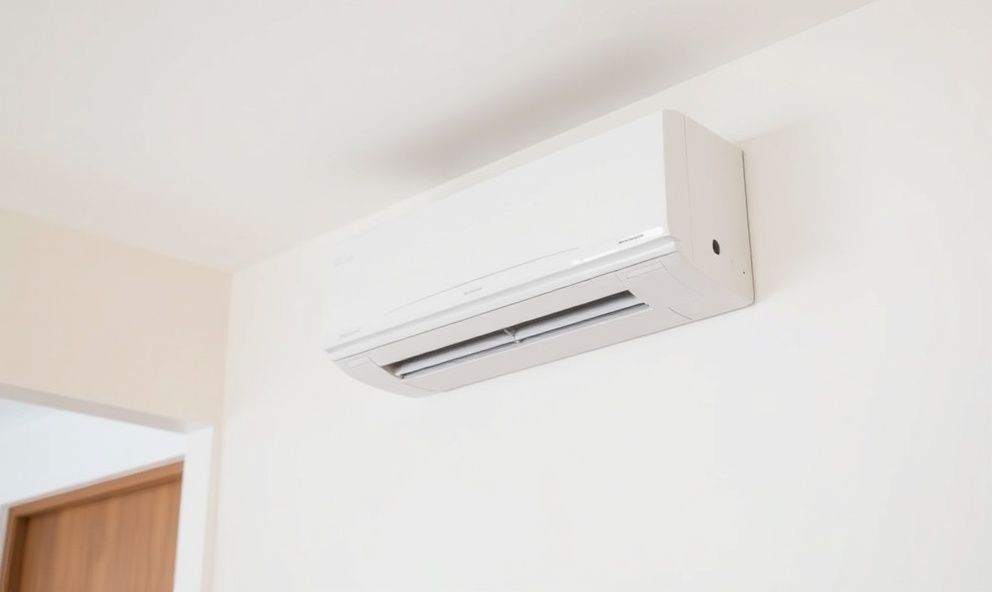 Modern ductless mini-split AC system mounted on interior wall