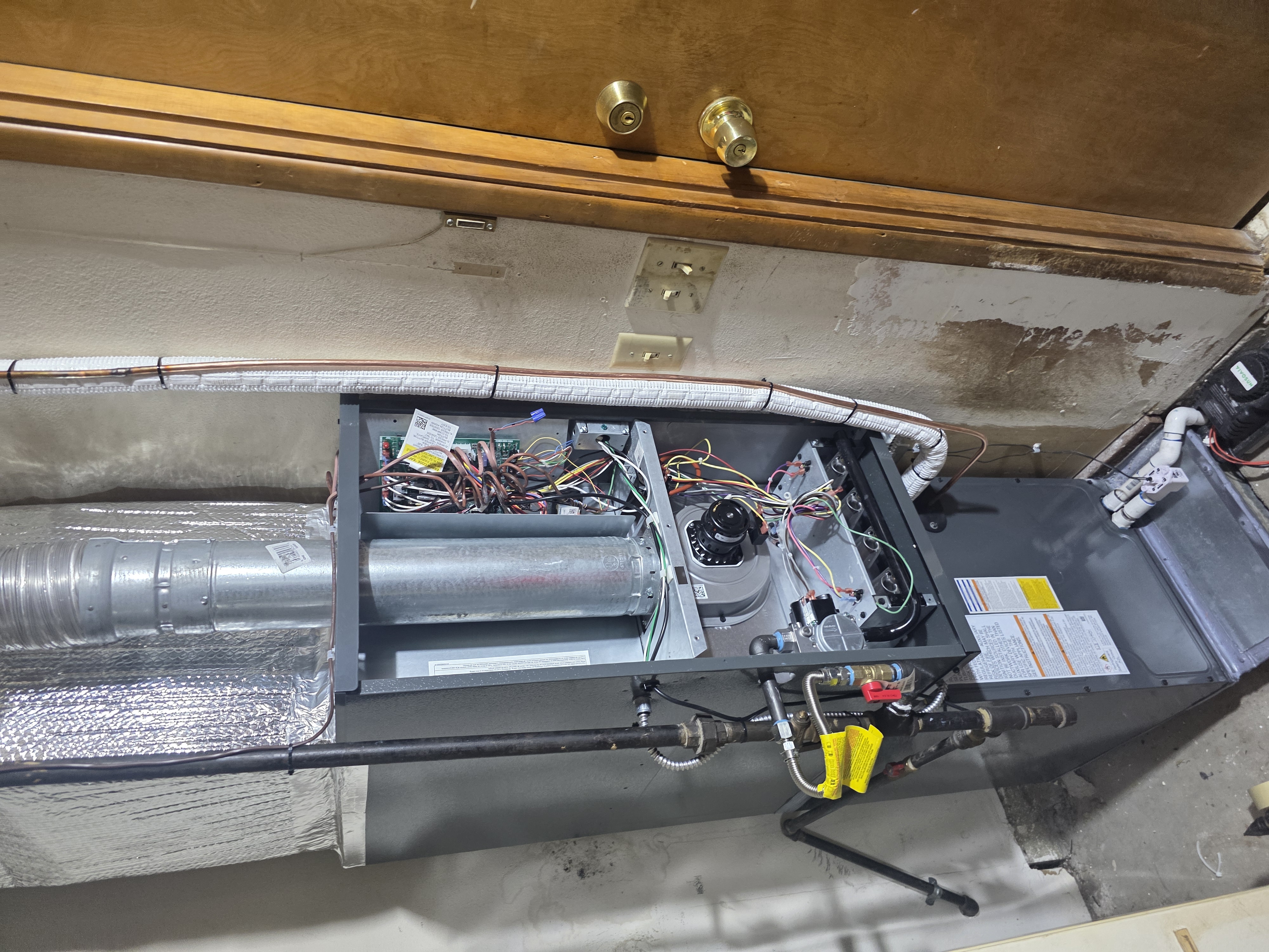 Indoor HVAC air handler installation