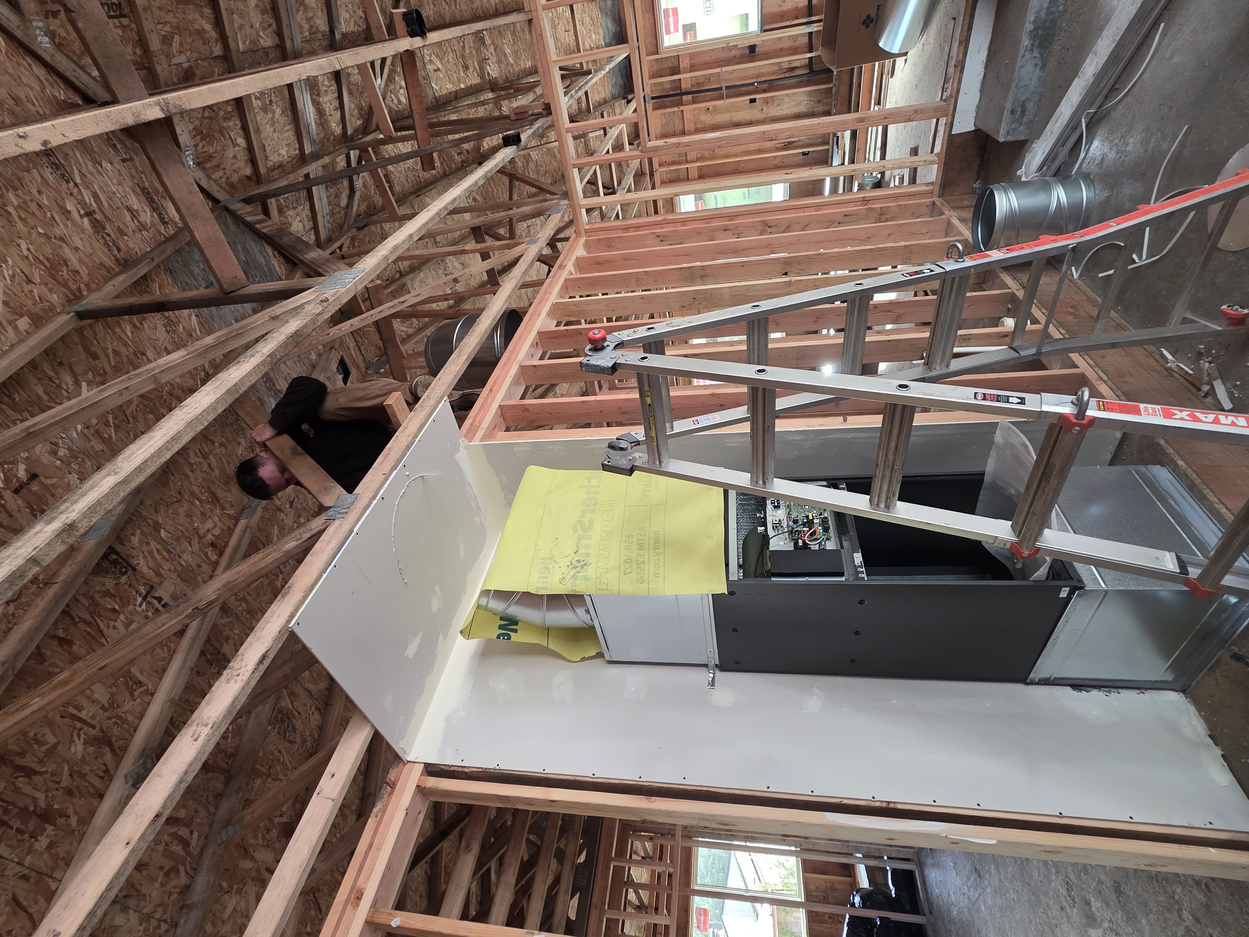 Furnace installation in attic