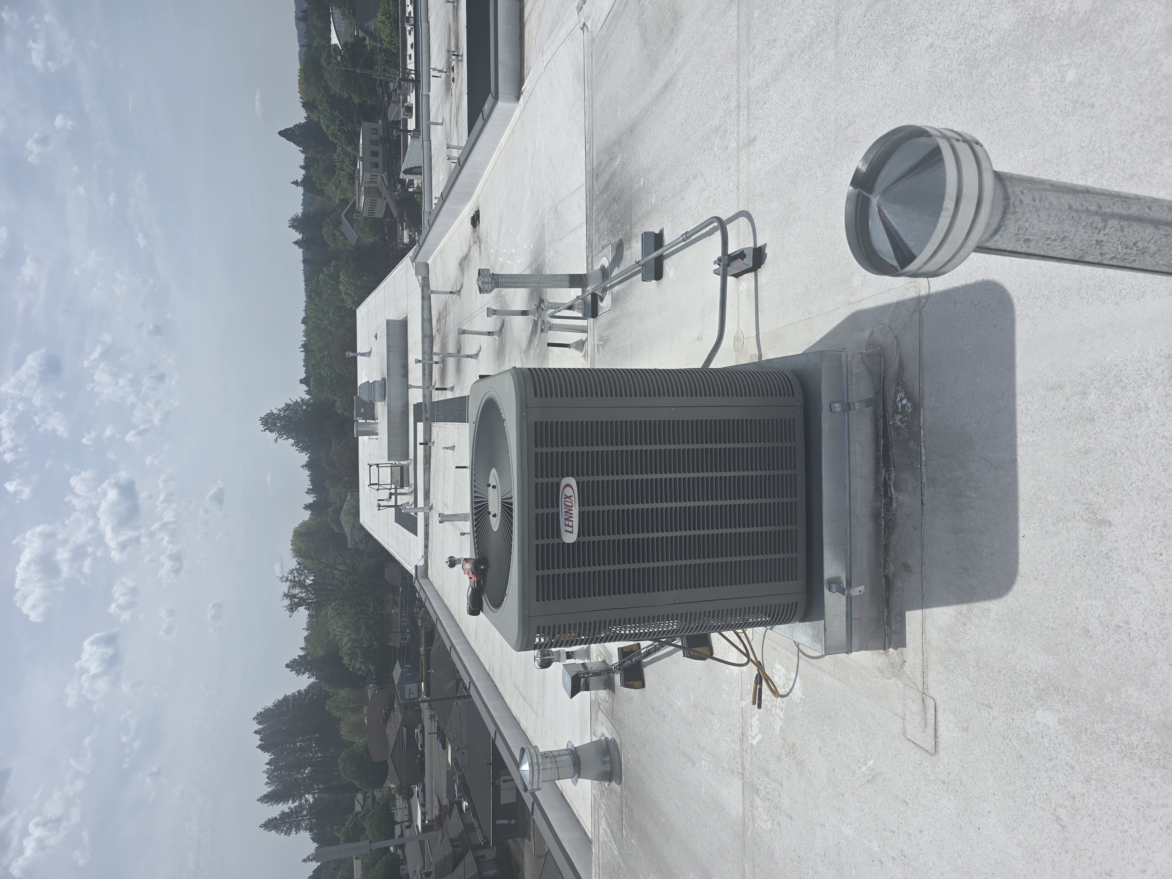 HVAC cooling unit exterior installation