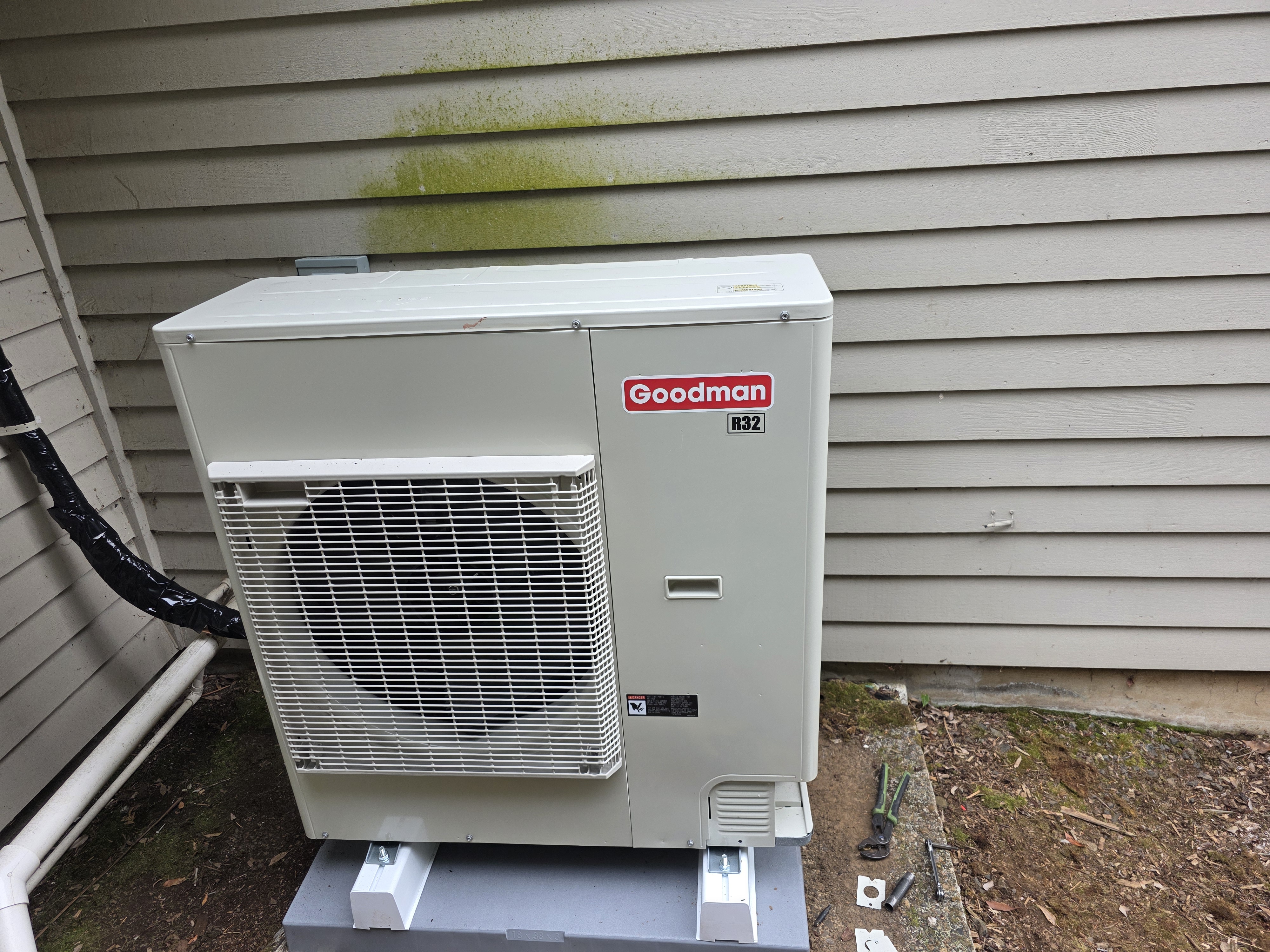 Goodman AC unit installed at home
