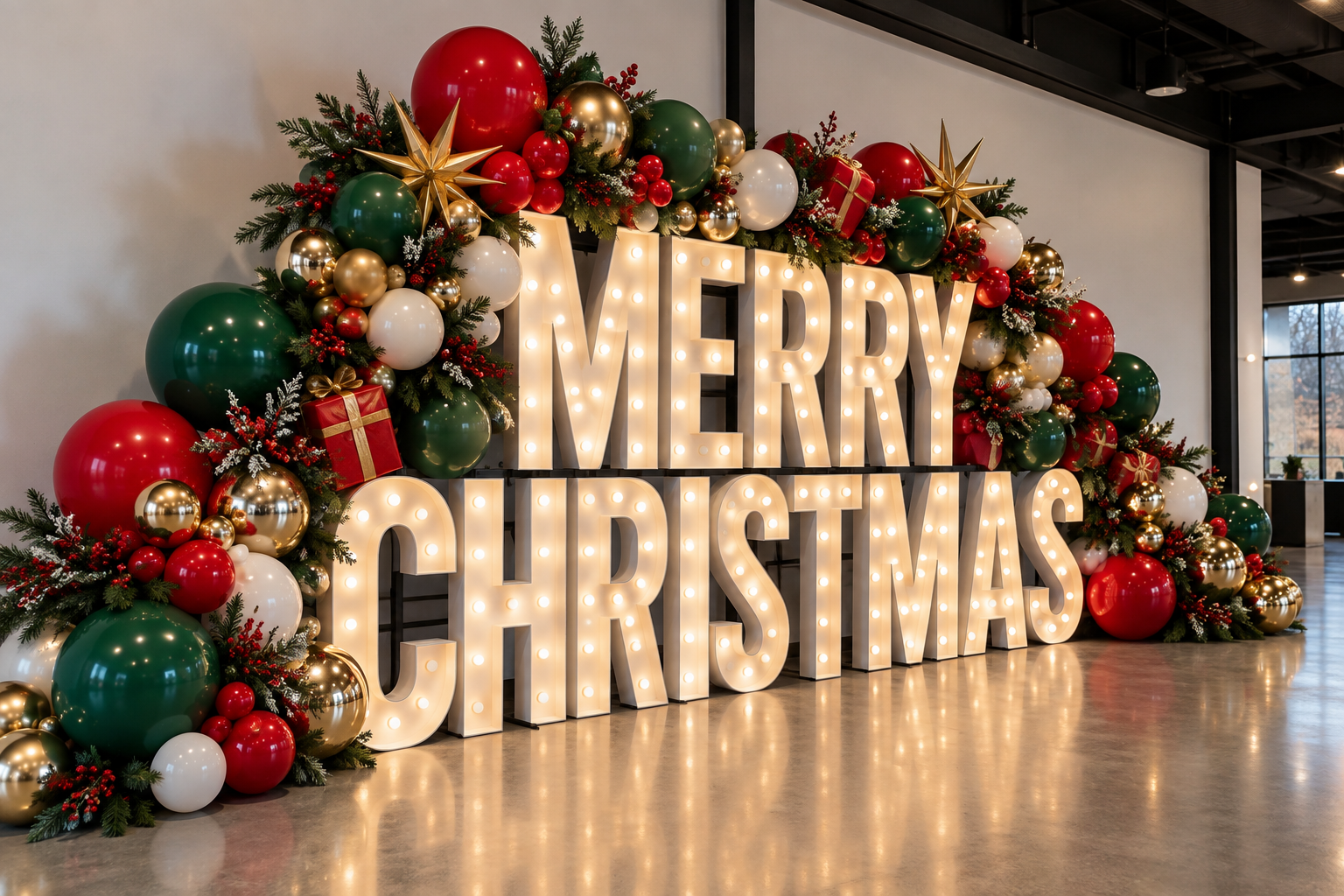 Illuminated holiday balloon display