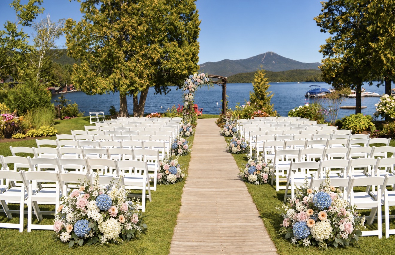 Beautiful wedding floral setup