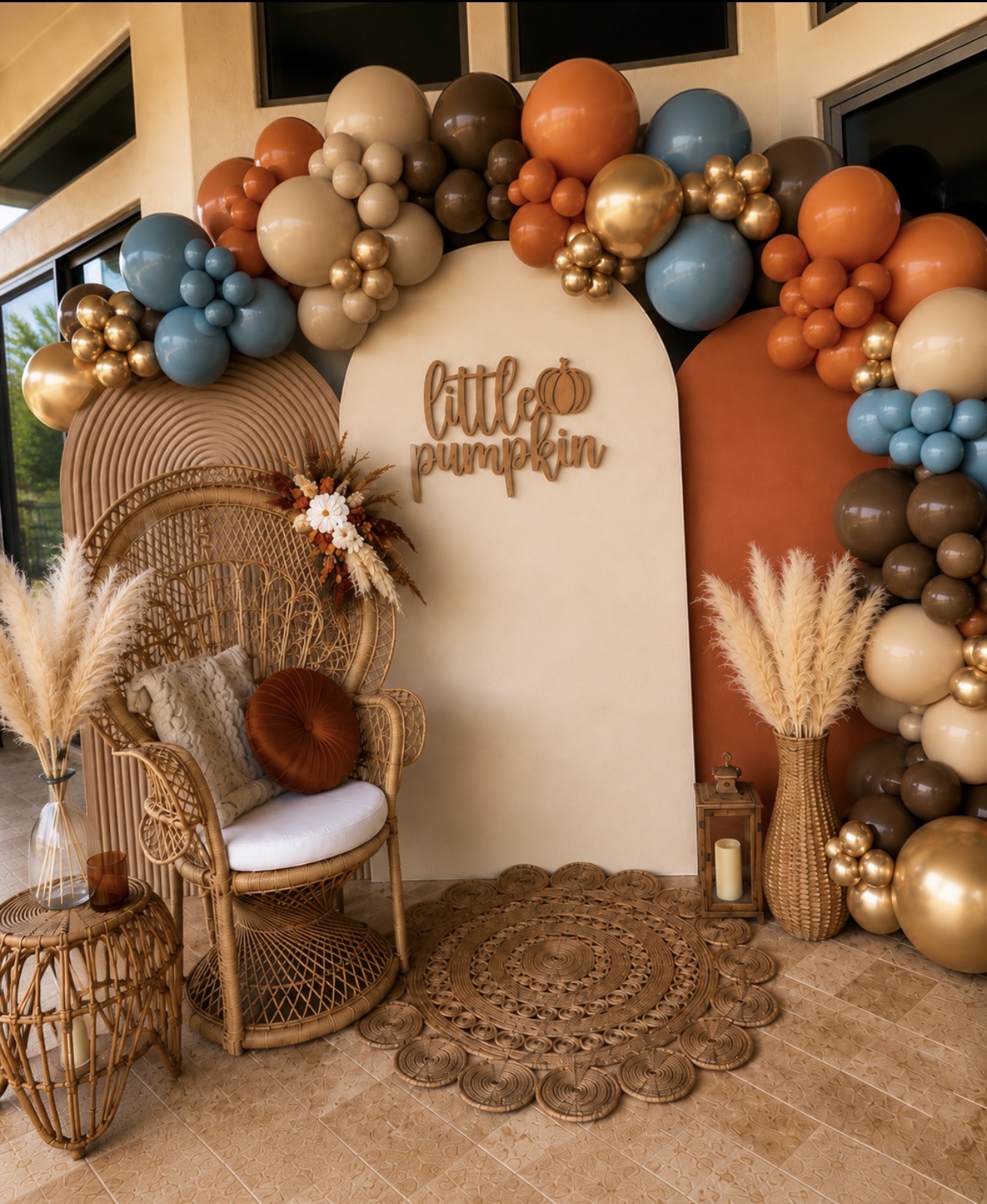 Event backdrop with balloons