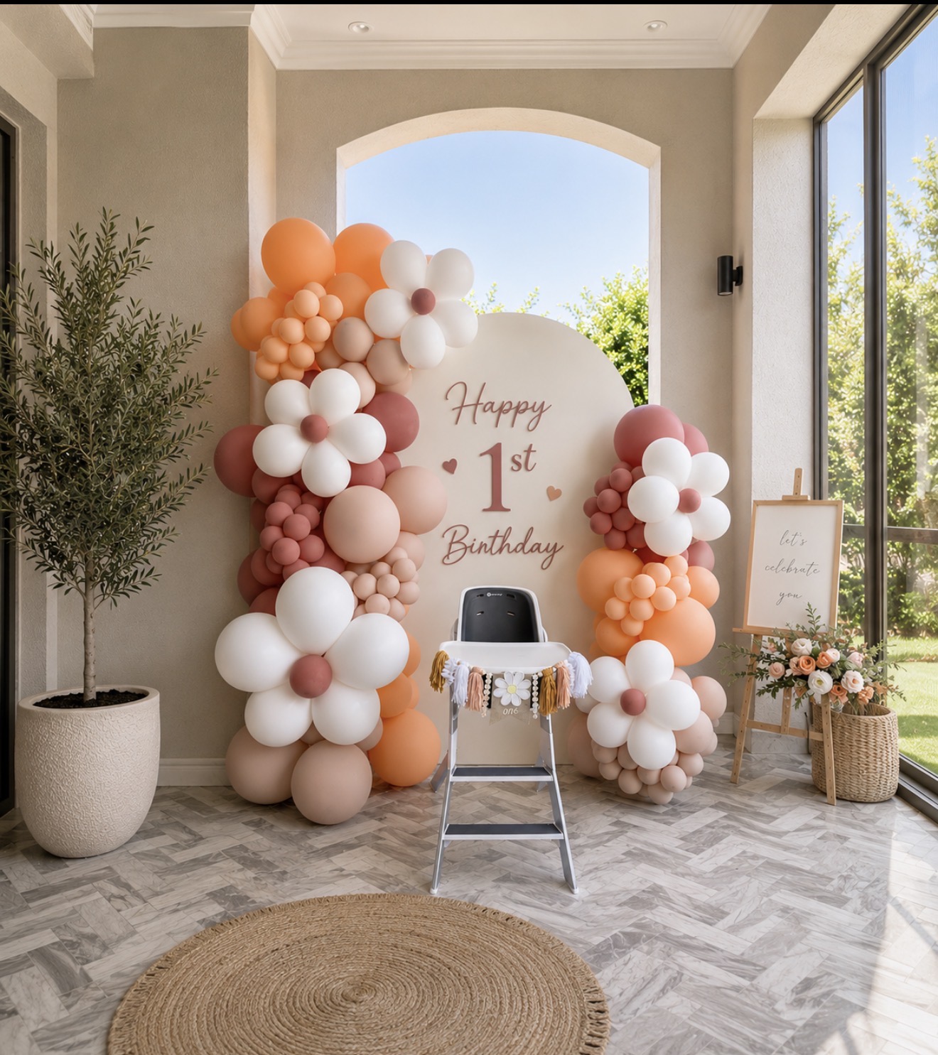 Colorful celebration setup