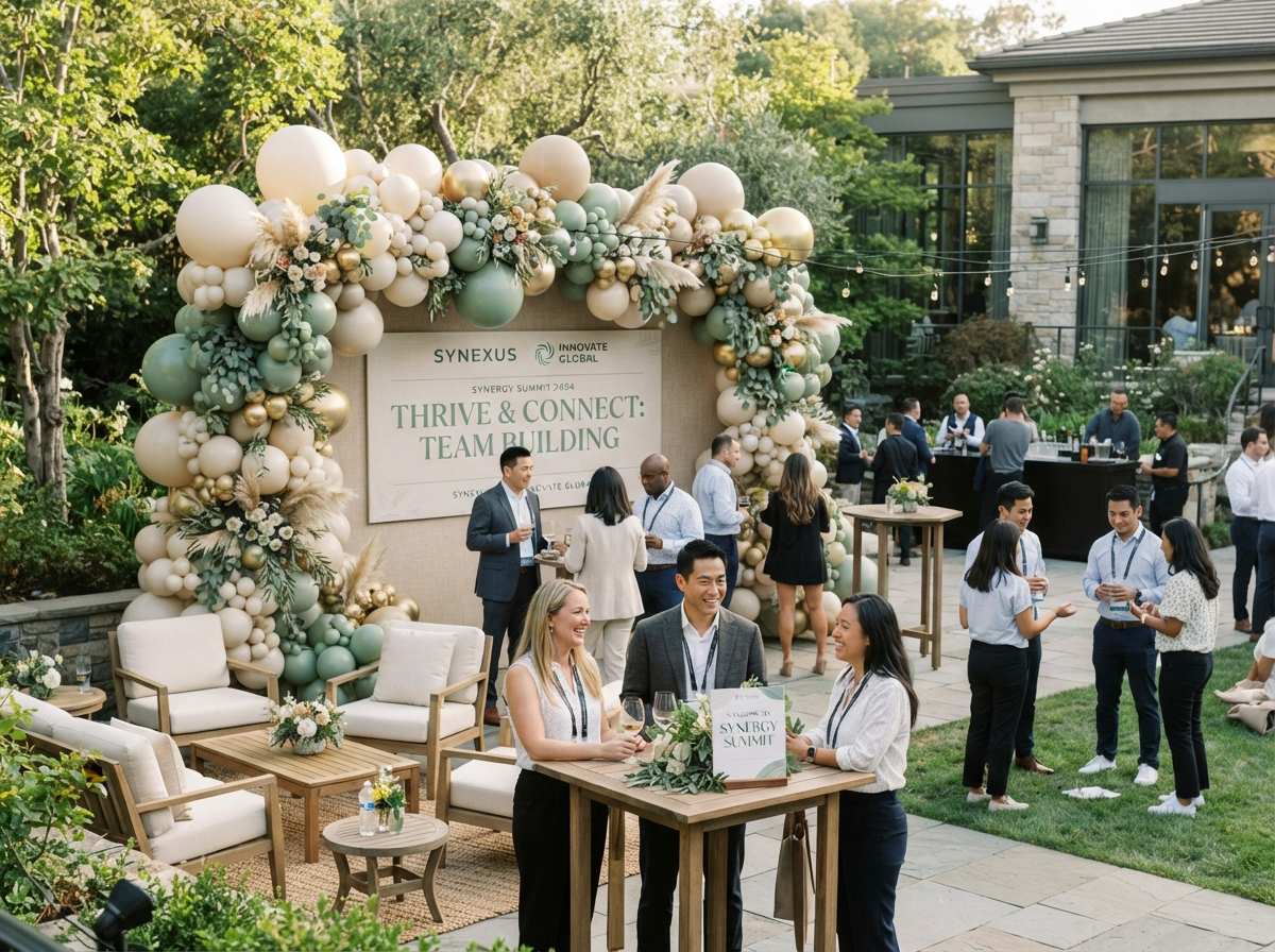Corporate team building event with refined décor