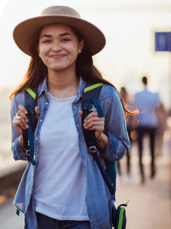 girl student with hat.png