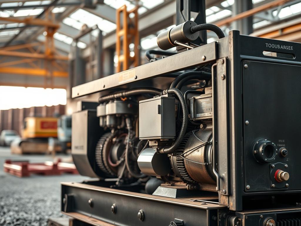 A realistic high resolution of a powerful generator in an