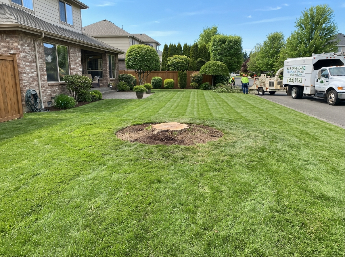 Professional property cleanup and debris removal after tree service work