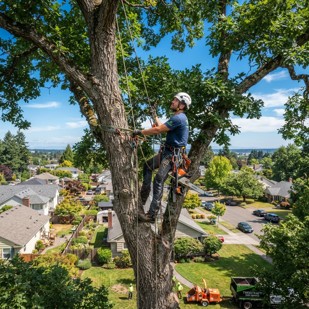 Professional tree service team