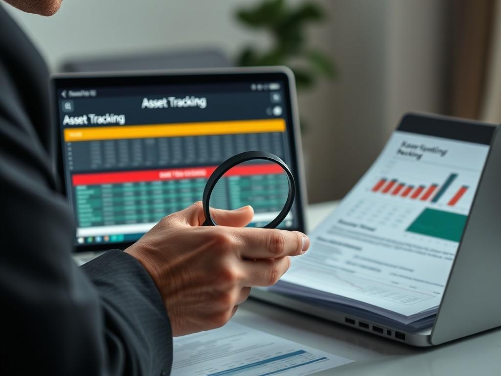 A close up shot of an investigator examining financial documents