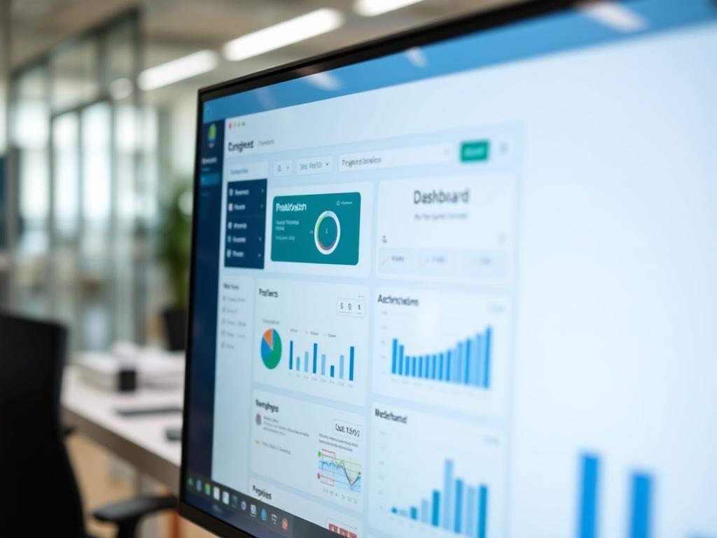 A realistic high resolution close up of a computer screen