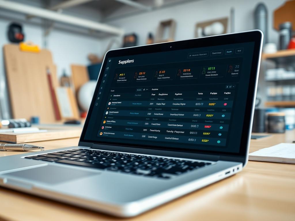 A realistic high resolution close up of a supplier dashboard