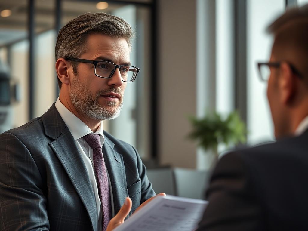 A hyper realistic close up shot of a professional consultant