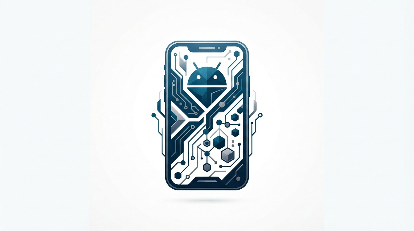 Abstract representation of Android development and mobile technology