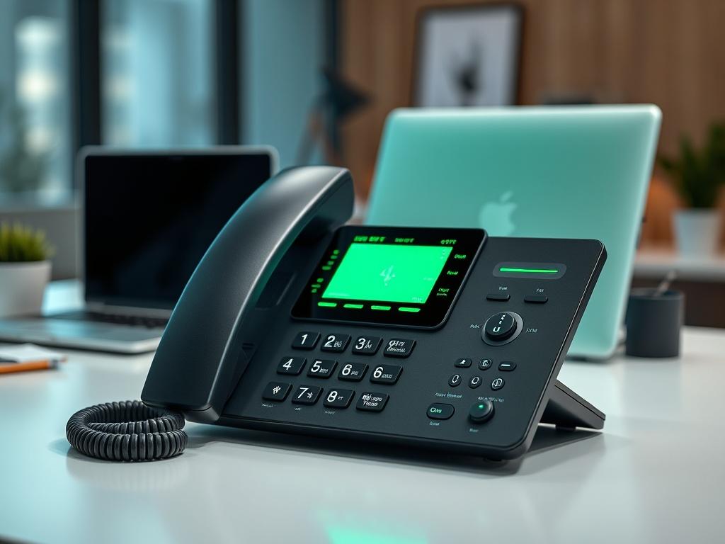 A realistic close up shot of a high tech business