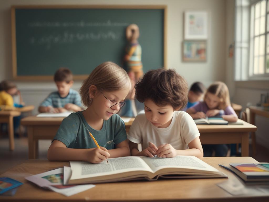 children learning, reading, alphabet, literacy, classroom