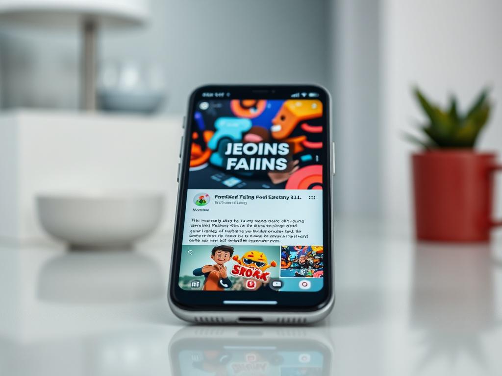 A visually engaging social media post displayed on a digital device, showcasing colorful graphics and engaging text. The image captures the essence of modern social media aesthetics, with the device placed on a clean, minimalistic surface. The background is softly blurred to highlight the device and the vibrant post, reflecting the creativity of social media content. Shot with a 45mm f/1.2 lens style for a crisp focus.