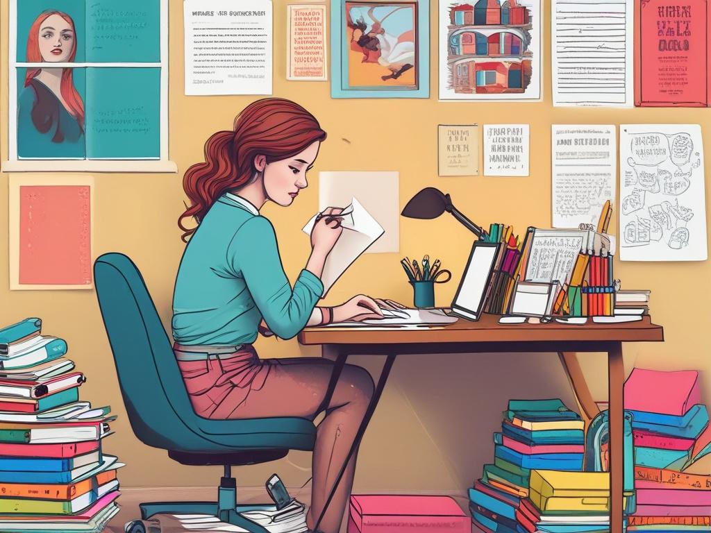 A bright workspace filled with inspirational quotes and vibrant decor