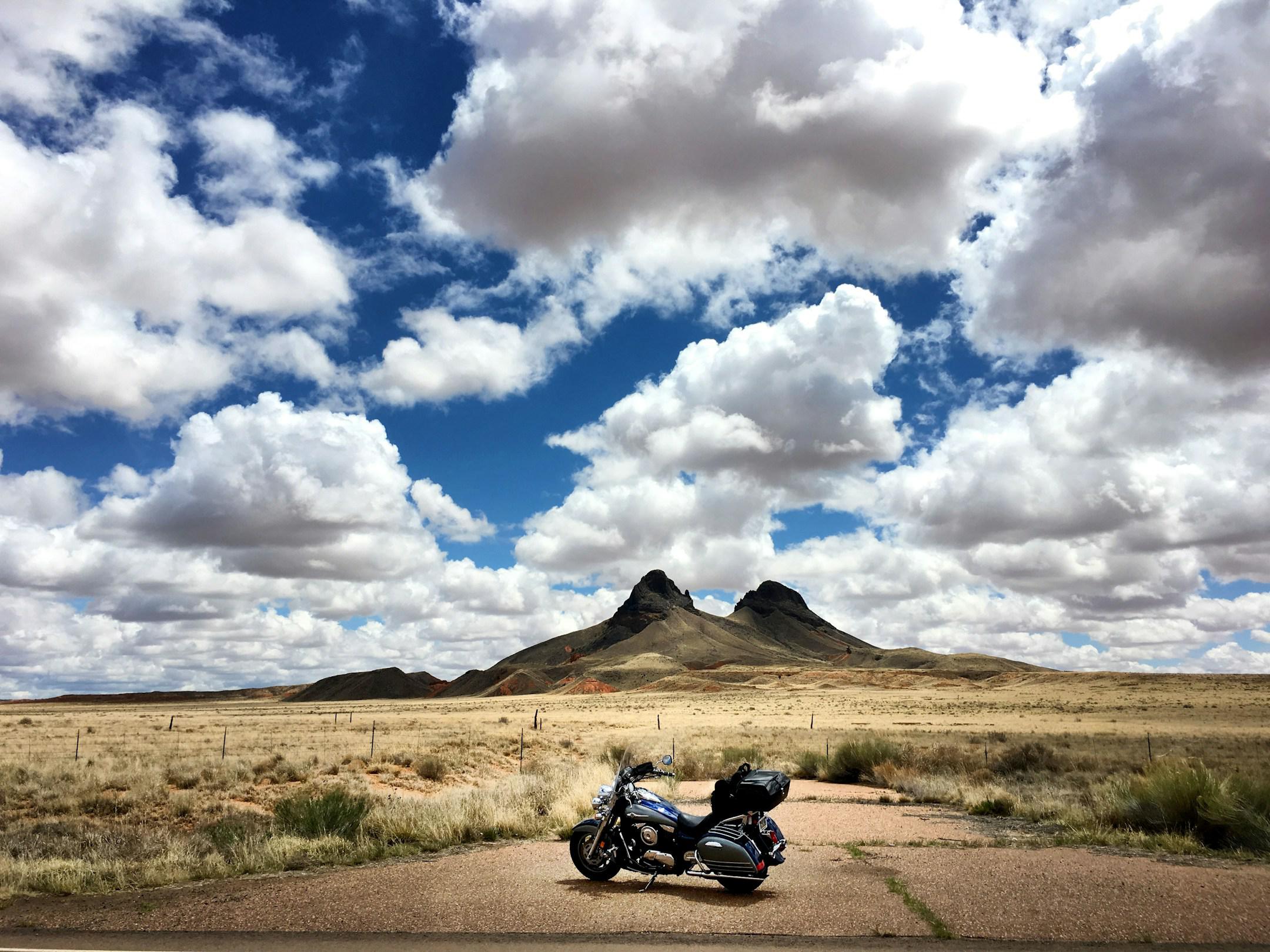 I just found a beautiful backdrop for my motorcycle on a road trip through southern Utah. I was there for about 30 minutes and never saw another vehicle. I love the lonely deserts of the Southwest.
