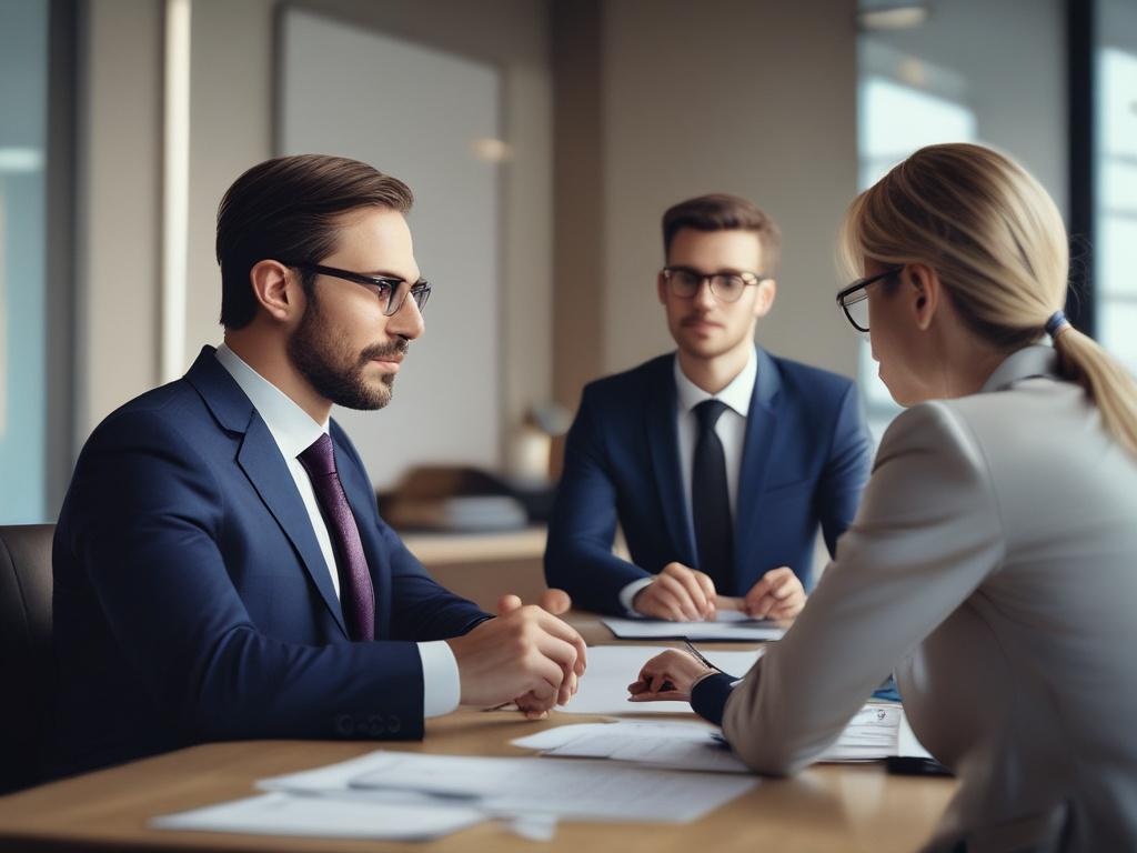 high resolution close up of a financial advisor consulting with