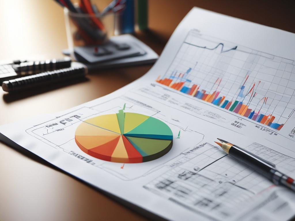 high resolution close up of financial analysis documents with charts