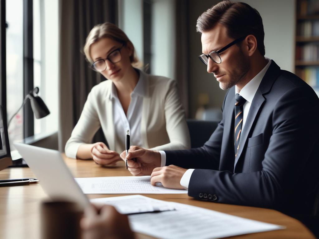 a financial advisor discussing investment options with a client, hyper