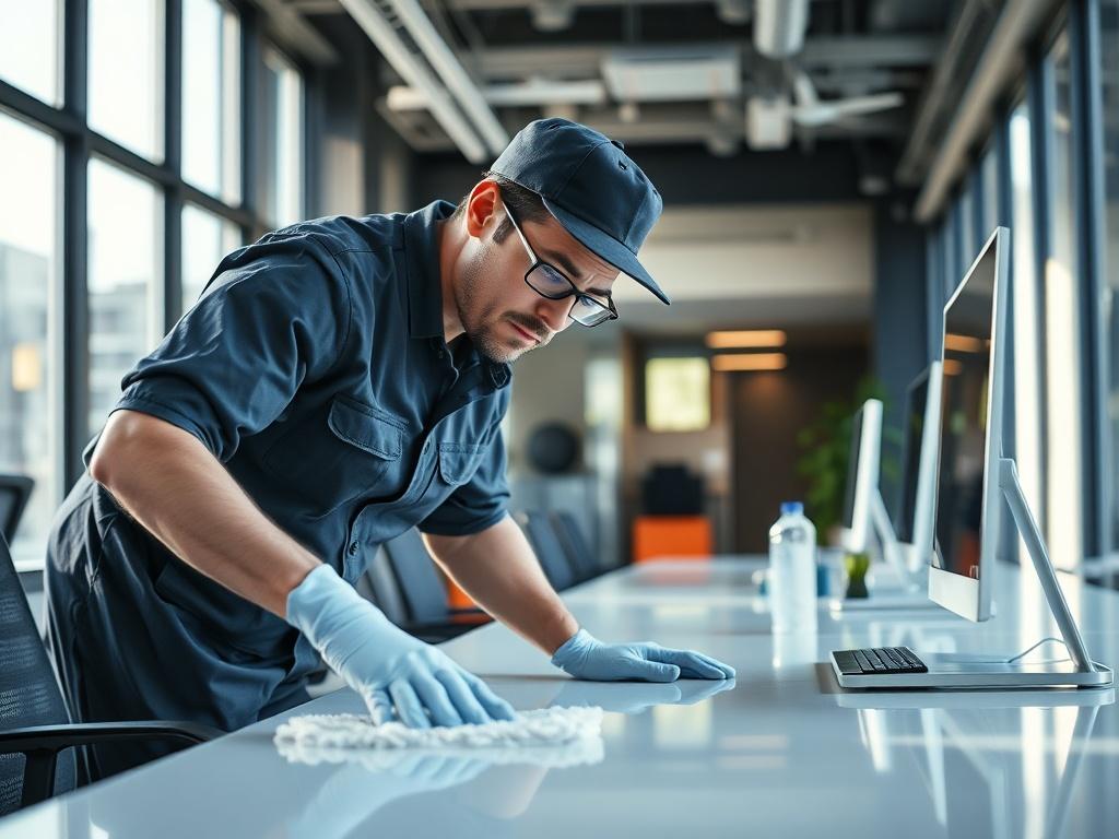 A close up shot of a professional cleaner in a