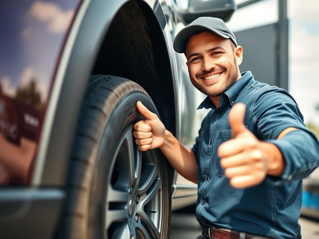 A vibrant image of a satisfied customer giving a thumbs