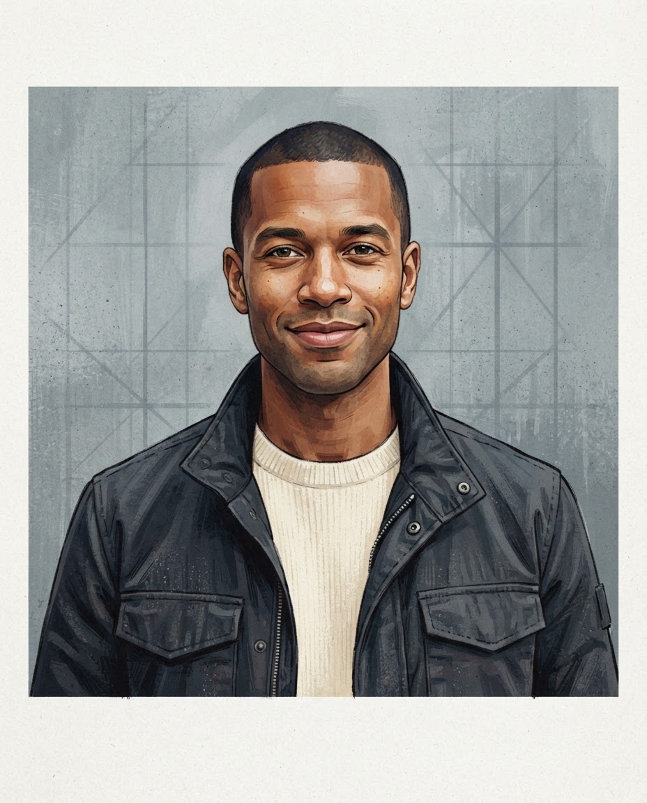 Illustrated portrait of Nathan Brooks, Quality Engineering Lead