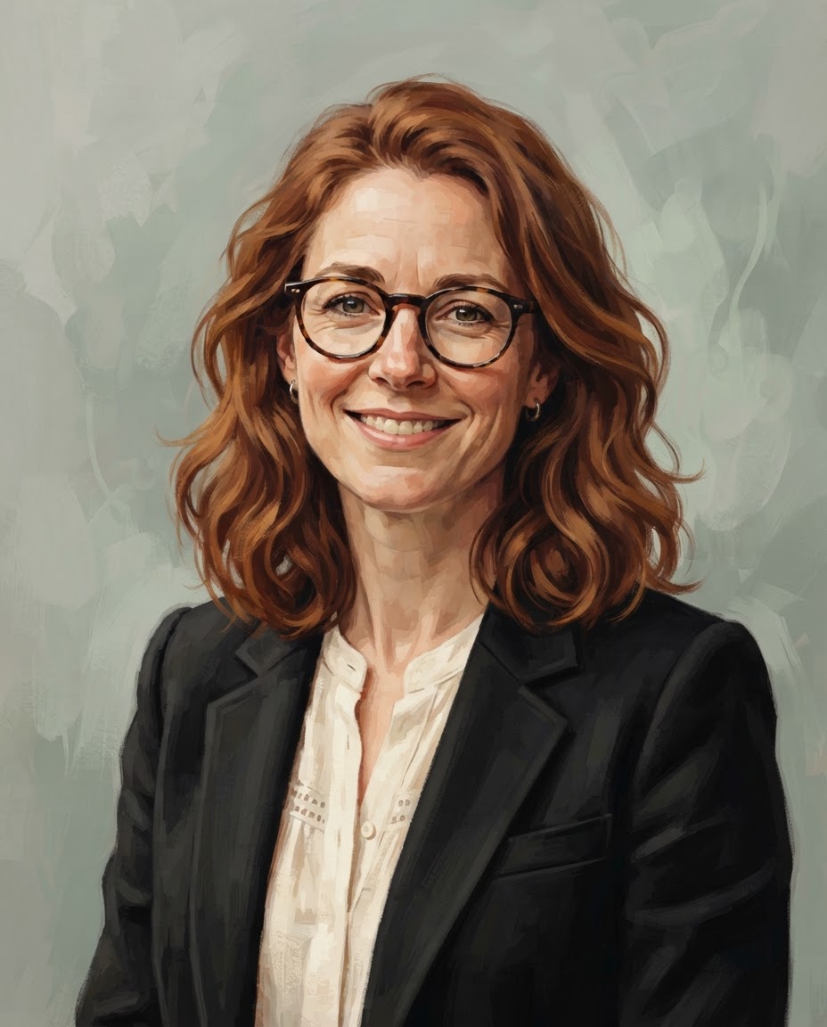 Illustrated portrait of Harriet Cole, Research Lead