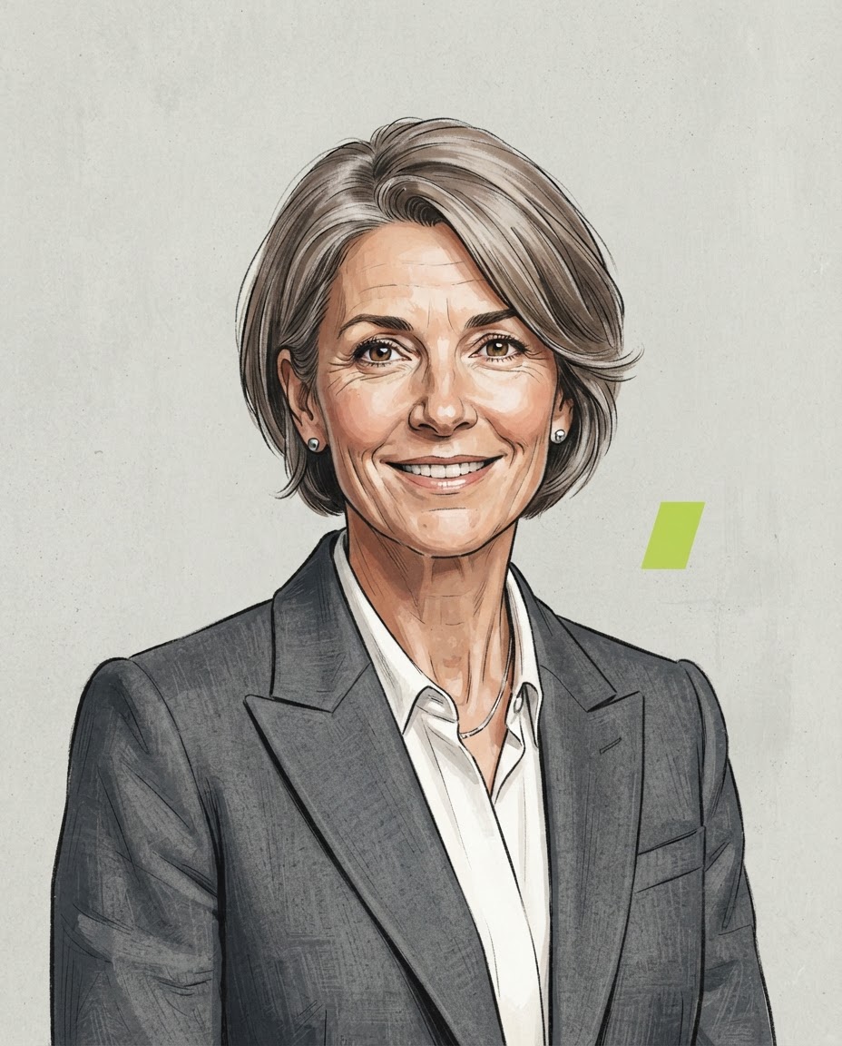 Illustrated portrait of Eleanor Price, Managing Director
