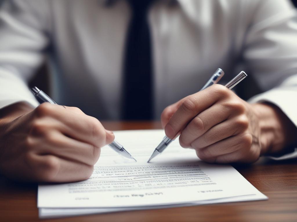 A hyper realistic close up of a business professional's hands