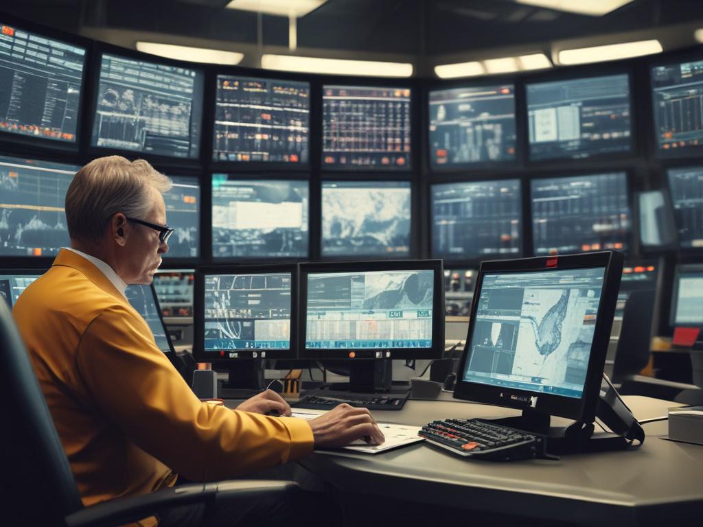 A hyper realistic close up of a fleet manager using