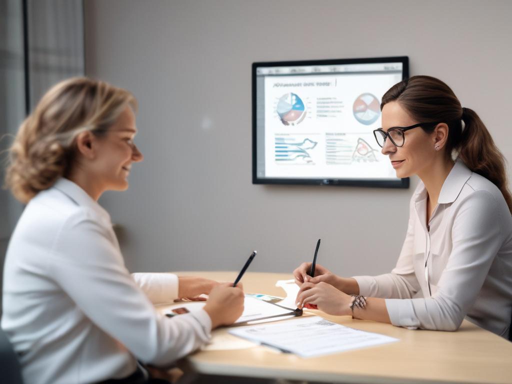 A focused assessment session in a modern office, featuring a