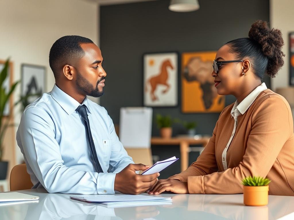 A professional consultant engaging in a discussion with a client