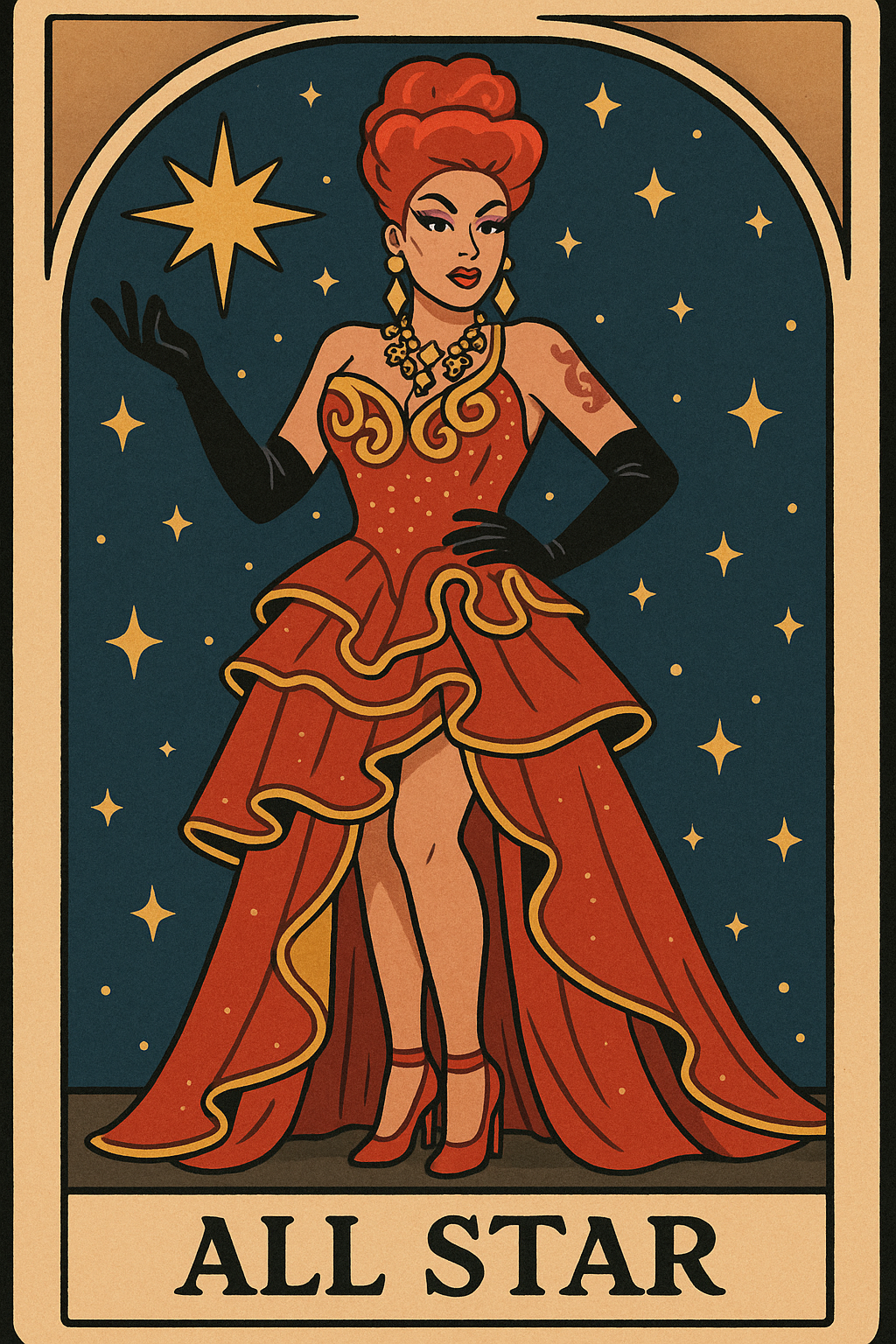 tarot queen under a starlit sky.png