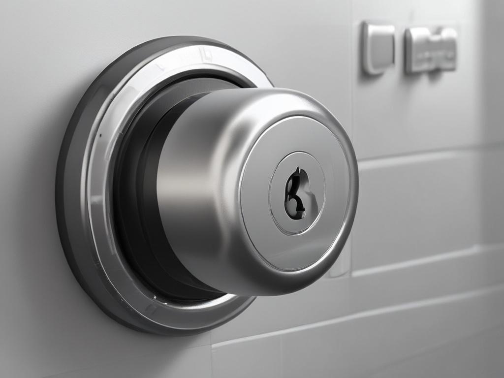 A close-up shot of a secure digital lock symbolizing data protection, rendered in hyper-realistic style with a 45mm f/1.2 lens. The background should be softly blurred to emphasize the lock, with a color palette featuring rgb(50, 170, 39) to reflect a sense of security and trust.
